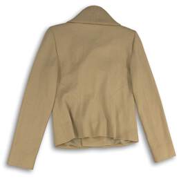 NWT Ann Taylor Womens Beige Collared Long Sleeve Full Zip Biker Jacket Size 6 alternative image