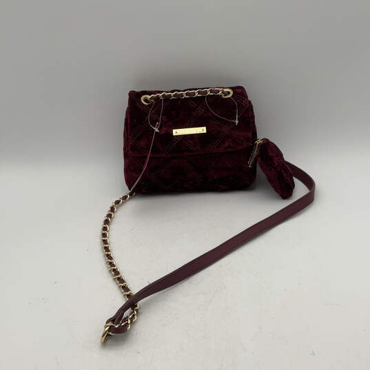 NWT Womens Purple Red Semi Chain Strap Inner Pockets Crossbody Bag Purse image number 1