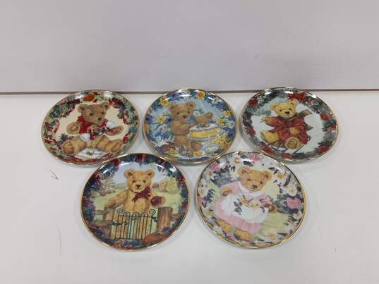 Franklin Mint 5 Teddys First Collectable Plate Set image number 1