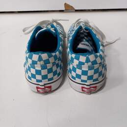 Vans Teal/White Checkerboard Pattern Slip-On Sneakers Youth Size 6 alternative image