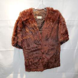 Nelson's Brown Fur Mink Shawl No Size Tag