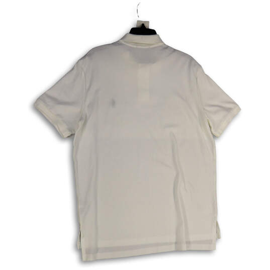 NWT Men's White Spread Collared Short Sleeve Polo Shirt Size X-Large image number 2