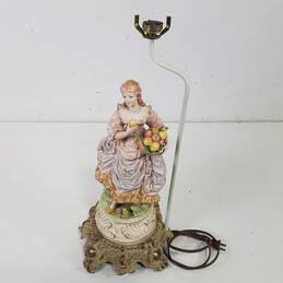 Lamp -Vintage Porcelain  Figurine Table Lamp  22 inch High