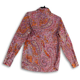 Womens Multicolor Paisley Long Sleeve Collared Button-Up Shirt Size 8T alternative image