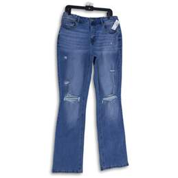 NWT Maurices Womens Light Blue Denim Medium Wash Bootcut Leg Jeans Size 14