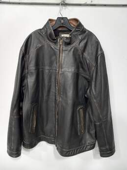 Carbon 2 Cobalt Brown Leather Jacket Men's Size XXL