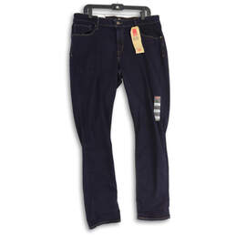 NWT Womens Blue Denim Dark Wash Classic Mid-Rise Skinny Jeans Size 18L