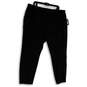NWT Womens Black Flat Front Dotted Straight Leg Ankle Pants Size 3X image number 1