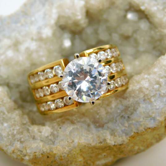 14K Yellow Gold Fancy Cubic Zirconia Ring 11.1g image number 1
