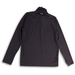 Mens Gray Long Sleeve 1/4 Zip Mock Neck Activewear Pullover T-Shirt Size M alternative image