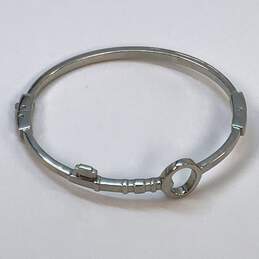 Designer Fossil Silver-Tone Skeleton Key Hinged Oval Bangle Bracelet alternative image