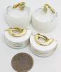 VNTG Crown Trifari White & Gold Tone Clip-On Earrings 23.3g image number 6