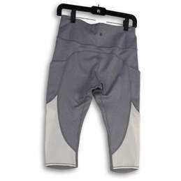 Womens Gray Flat Front Elastic Waist Pockets Pull-On Capri Leggings Size S alternative image