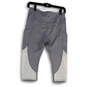 Womens Gray Flat Front Elastic Waist Pockets Pull-On Capri Leggings Size S image number 2