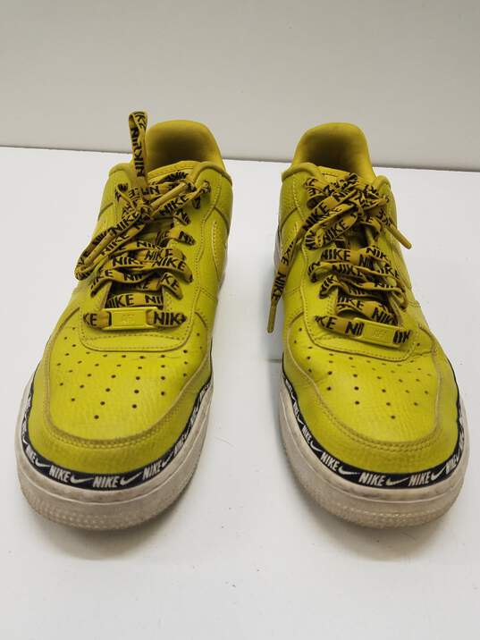 Nike Air Force 1 07 SE Premium Ribbon Overbranded Yellow Men's Size 9 image number 1