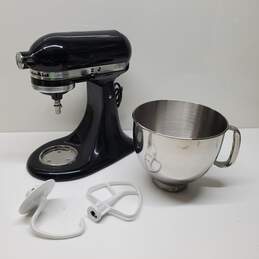 VTG. KitchenAid Untested P/R* Artisan KSM150 Gloss Black Countertop Mixer W/Bowl & Att.