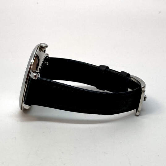 Designer Fossil Black Leather Band Round Shape Analog Quartz Wristwatch image number 5