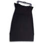 Womens Black Strapless Side Slit Stretch Pullover Bodycon Dress Size 2 image number 2