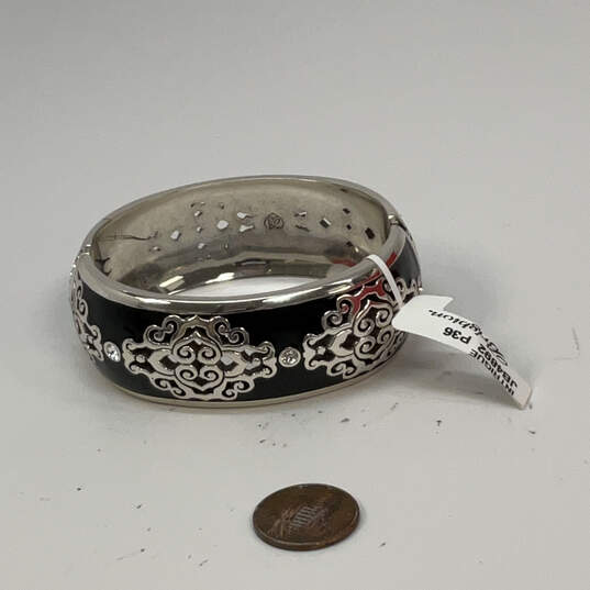 NWT Designer Brighton Silver-Tone Intrigue Crystal Cut Bangle Bracelet image number 3