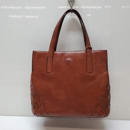 Monsac Rich Brown Leather Tote Bag Purse alternative image