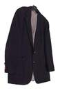 Mens Black Long Sleeve Collared Pockets Single Breasted Blazer Jacket One Size image number 3