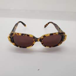 Kieselstein-Cord 'Gatorville' Yellow Havana Square Sunglasses