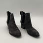 Womens Chelsea Gray Black Suede Almond Toe Pull-On Ankle Booties Size 36.5 image number 1