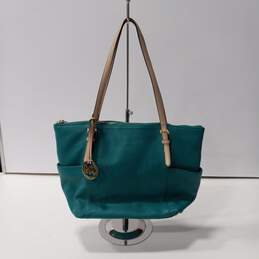 Michael Kors Teal Leather Tote Purse