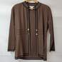 Misook Petite Acrylic Brown Open Front Cardigan Sweater Women's SM image number 1