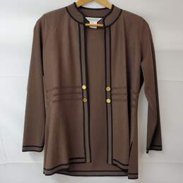 Misook Petite Acrylic Brown Open Front Cardigan Sweater Women's SM