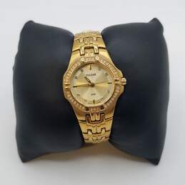 Pulsar 25mm Case Crystal Bezel Gold tone Stainless Steel Lady's Quartz Watch alternative image