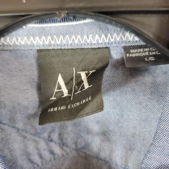 Armani Exchange Men Blue Long-Sleeved Button Up Shirt sz L image number 3