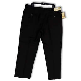 NWT Mens Black Flat Front Straight Leg Comfort Waist Chino Pants Size 42x30 alternative image