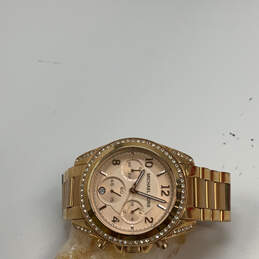 Designer Michael Kors MK5263 Gold-Tone Rhinestone Dial Analog Wristwatch