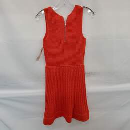 French Connection Bright Orange Ribbed Knit Sleeveless Dress Size 0 alternative image