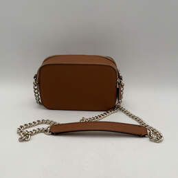 Womens Noelle Brown Leather Inner Pockets Chain Strap Zipper Crossbody Bag alternative image