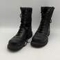 Mens 94124 Black Leather Lace Up Round Toe Mid-Calf Biker Boots Size 11 image number 1