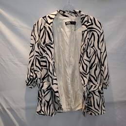 Zara Zebra Print Blazer Jacket Size L