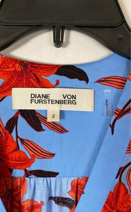 Diane Von Furstenberg Women Blue Maxi Dress Size 2 alternative image