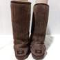 Womens Brown Classic Suede Flat Round Toe Pull On Tall Winter Boots Size 6 image number 4