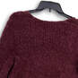 NWT Womens Purple Long Sleeve V-Neck Side Slit Pullover Sweater Size M image number 4