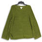 Womens Green Knitted  Long Sleeve Crew Neck Pullover Sweater Size 2XL image number 1