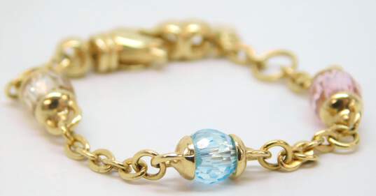 Fancy 14k Yellow Gold Pastel Colored Crystals Baby Infant Bracelet 3.9g image number 3