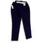 NWT Womens Blue Flat Front Stretch Pockets Straight Leg Chino Pants Size 14 image number 2
