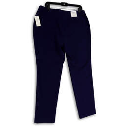 NWT Womens Blue Flat Front Stretch Pockets Straight Leg Chino Pants Size 14 alternative image