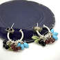 Designer Silpada 925 Sterling Silver Multicolor Half Circle Hoop Earrings image number 2