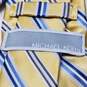 Michael Kors Yellow & Blue Striped Silk Tie image number 3
