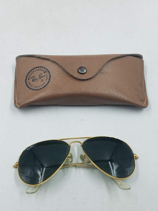 Ray-Ban Gold Large Aviator Sunglasses image number 1