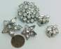 VTG Weiss Silvertone Icy Rhinestones Clip On Earrings & Star & Circle Brooches image number 6
