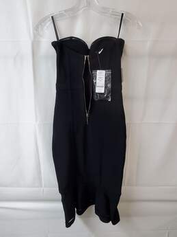 Bebe Black Sweetheart Bustier Strapless Bandage Bodycon Ruffle Dress Size XS alternative image